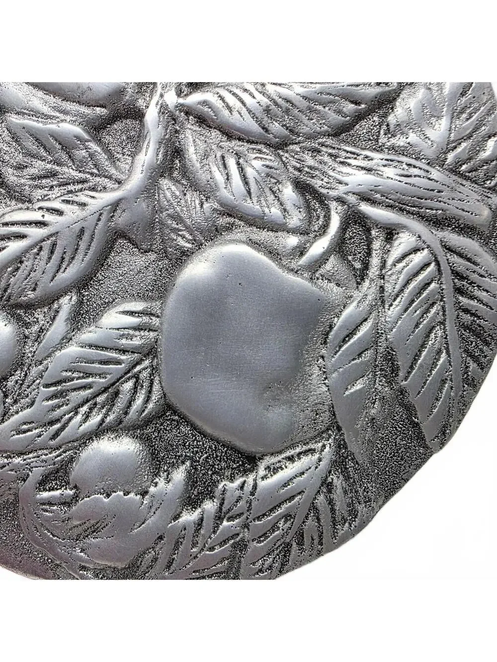 Vintage Cast Aluminum Fruit Trivet Raised Relief Kitchen Hot Plate